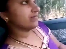 Car sex video with amateur couple