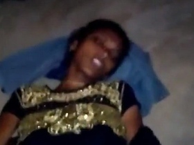 A vintage girl in a village indulges in her sexual desires on the floor