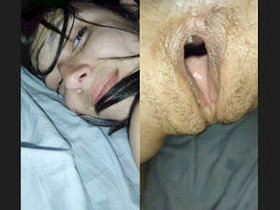 Watch a stunning girl moan as her lover thrusts deep inside her