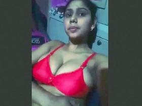 Married woman with large breasts enjoys intimate moment during menstruation