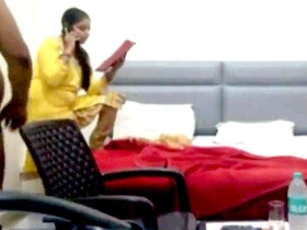 Boss gives promotion to slim secretary in hotel room