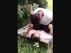 Desi couple enjoys outdoor sex in the village