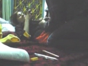Adorable couple enjoys steamy sex with each other