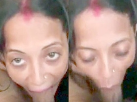 Naughty bhabhi gives a blowjob like a pro to a big black dick