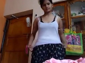Horny latina girl pleasures herself with her fingers
