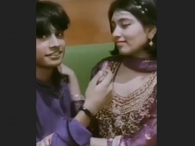 Sensual Desi couple indulges in passionate kissing