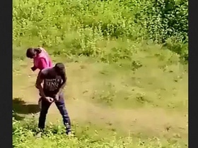 Caught on camera: outdoor standing fucking
